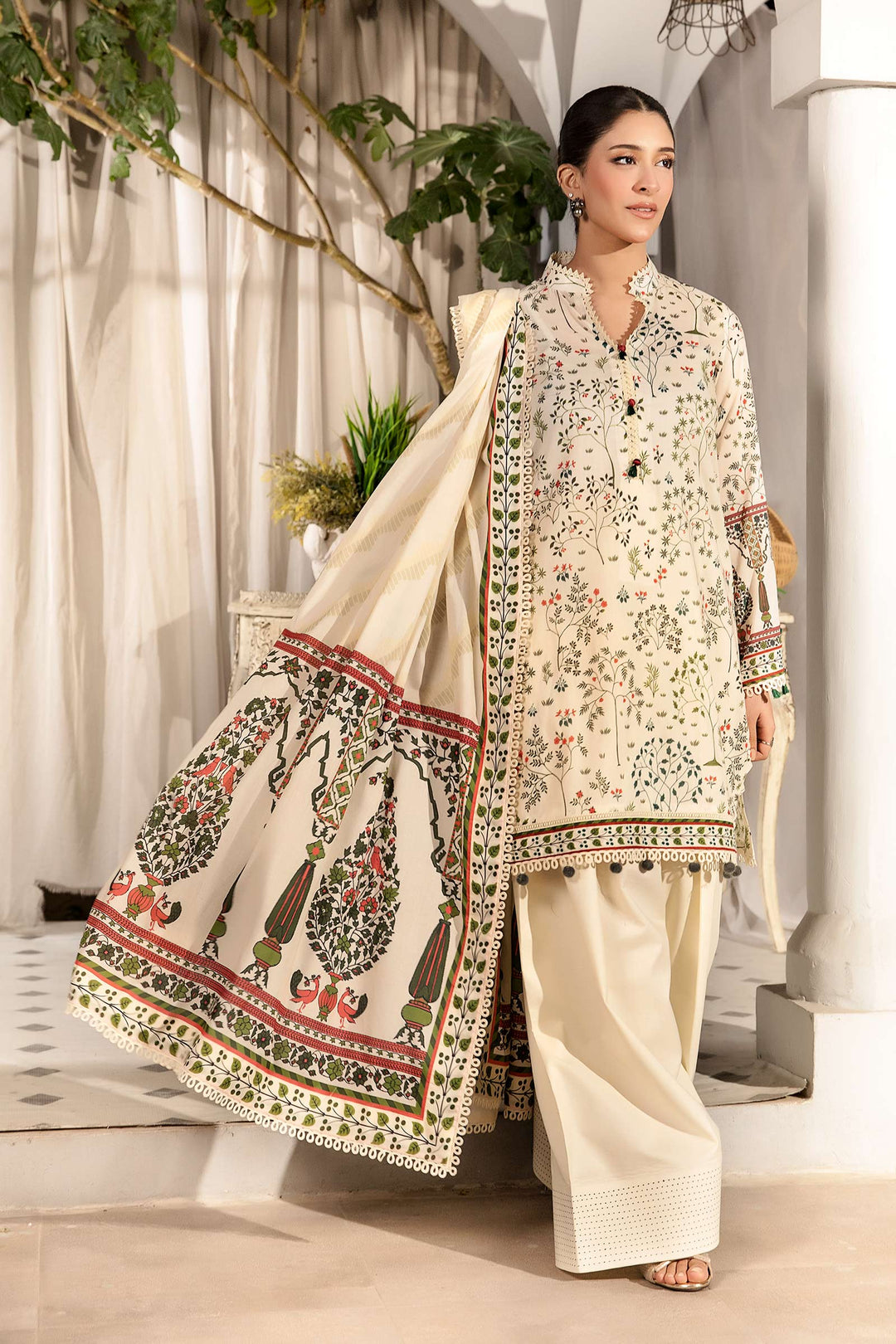 MARIA. B. 3 Pc Unstitched Printed Lawn Suit | MB-ELHV1-02