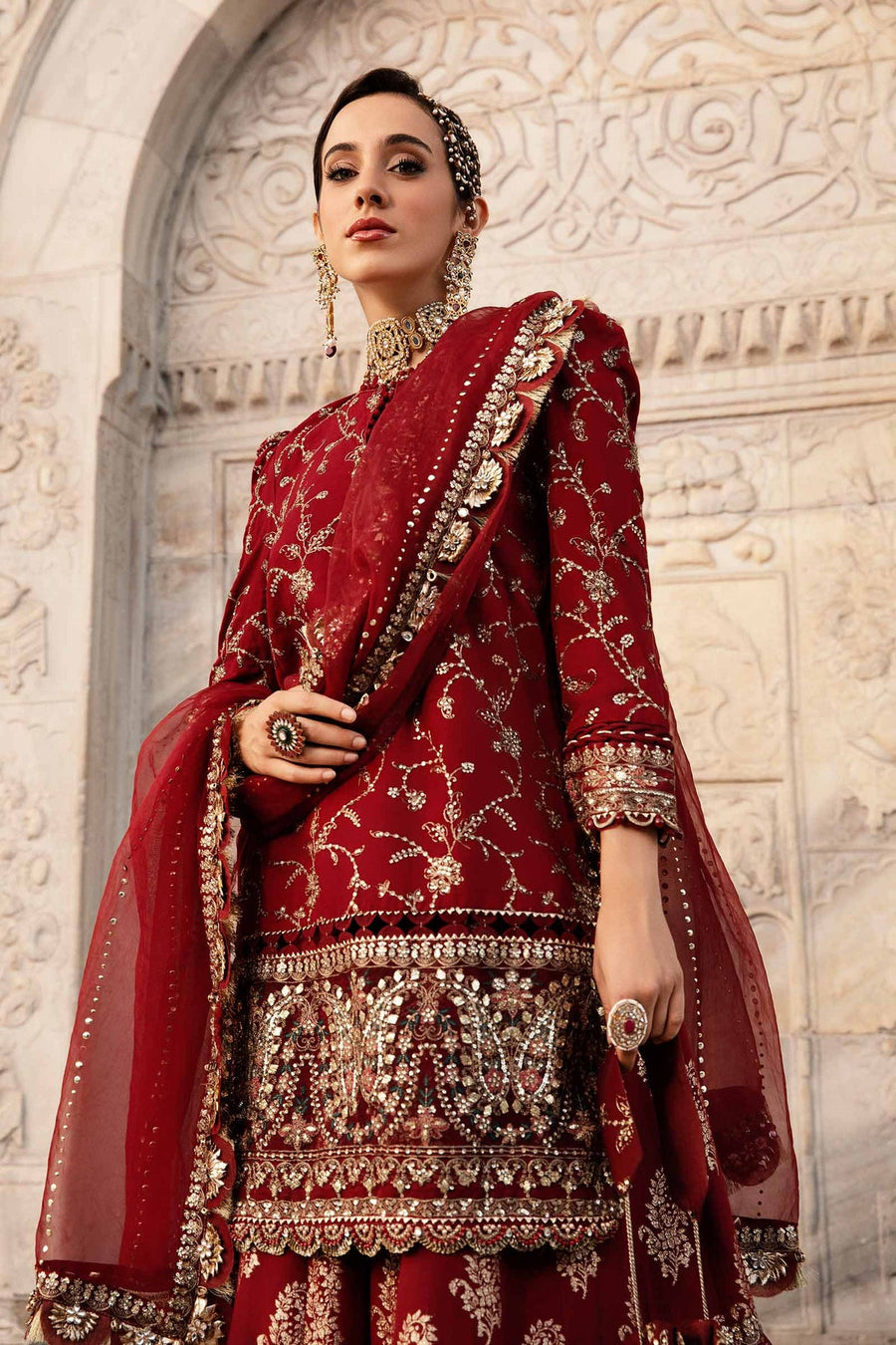 MARIA. B. Unstitched Embroidered Cotton Satin Suit | CST-807