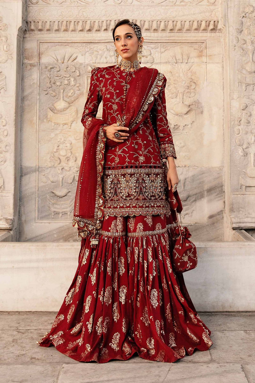 MARIA. B. Unstitched Embroidered Cotton Satin Suit | CST-807