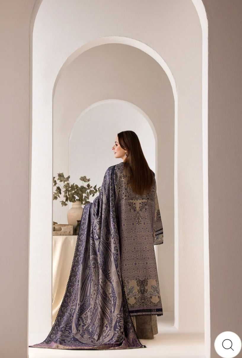 SOBIA NAZIR Design 7B Winter Shawl 2024 Unstitched