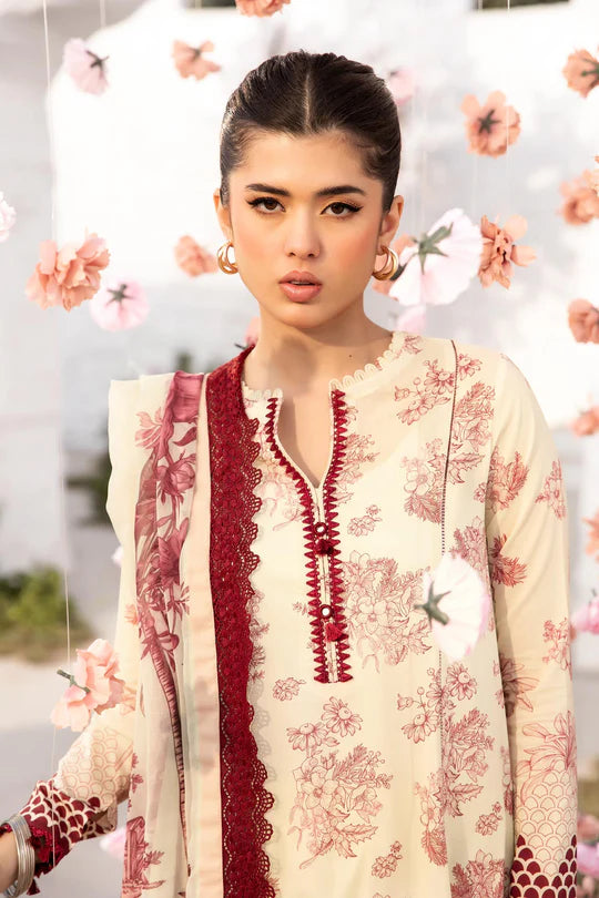 MARIA. B. 3 Pc Unstitched Embroidered Lawn Suit | MB-CUS25-708A