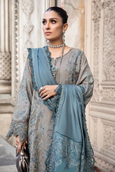 MARIA. B. Unstitched Linen | Grey DL-1104