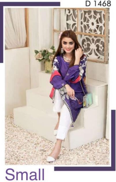 TAWAKKAL LAWN KURTI DESIGN D-1468