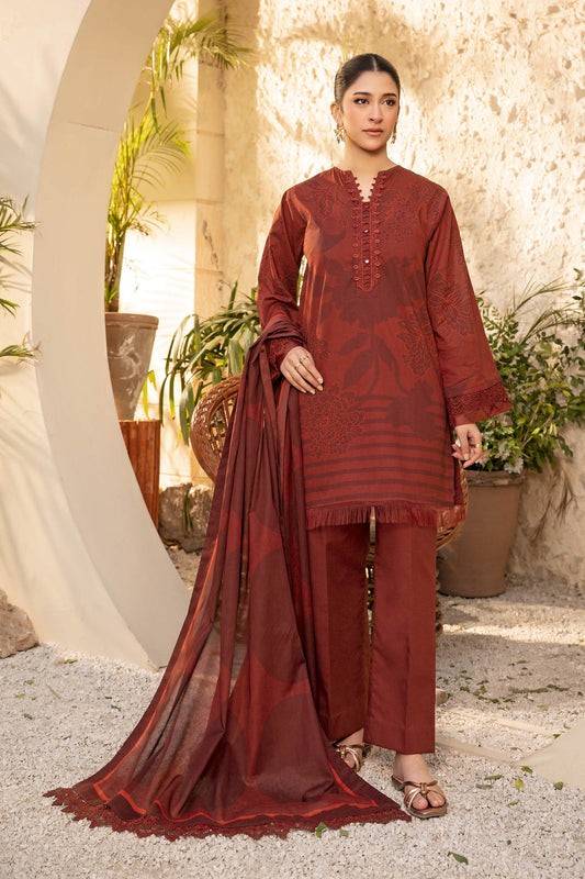 MARIA. B. 3 Pc Unstitched Printed Lawn Suit | MB-ELHV1-12