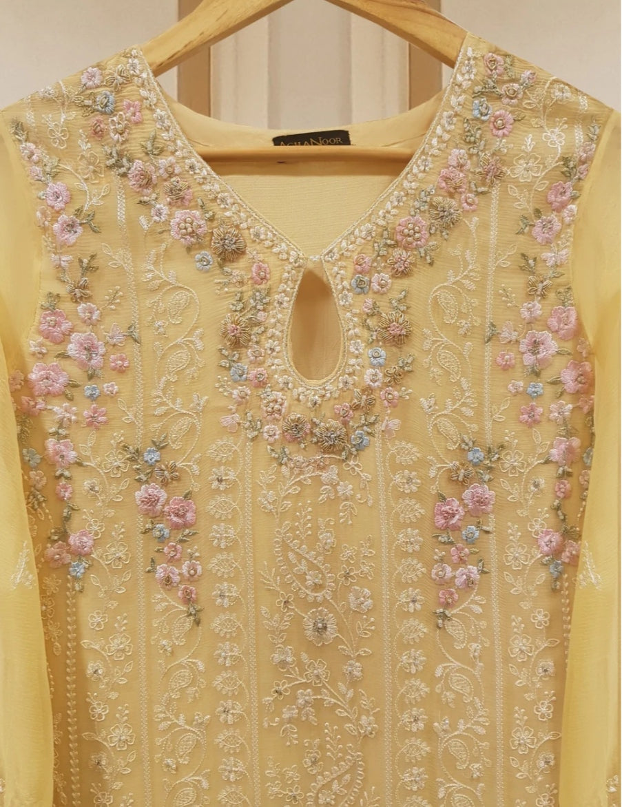 AGHA NOOR 3 PIECE - EMBROIDERED CHIFFON SUIT S108524