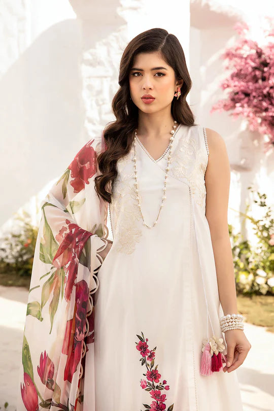 MARIA. B. 3 Pc Unstitched Embroidered Lawn Suit | MB-CUS25-701B