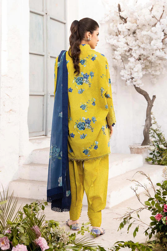 MARIA. B. 3 Pc Unstitched Embroidered Lawn Suit | MB-CUS25-702A