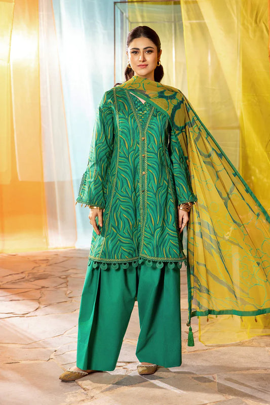 MARIA. B. 3 Pc Unstitched Embroidered Lawn Suit | MB-CUS25-704A