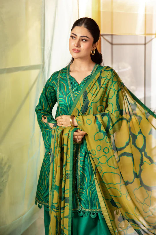MARIA. B. 3 Pc Unstitched Embroidered Lawn Suit | MB-CUS25-704A