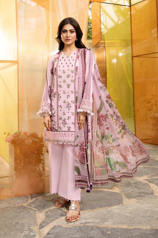 MARIA. B. 3 Pc Unstitched Embroidered Lawn Suit | MB-CUS25-705B