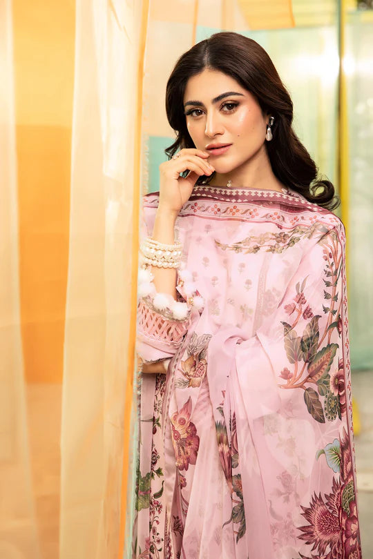 MARIA. B. 3 Pc Unstitched Embroidered Lawn Suit | MB-CUS25-705B