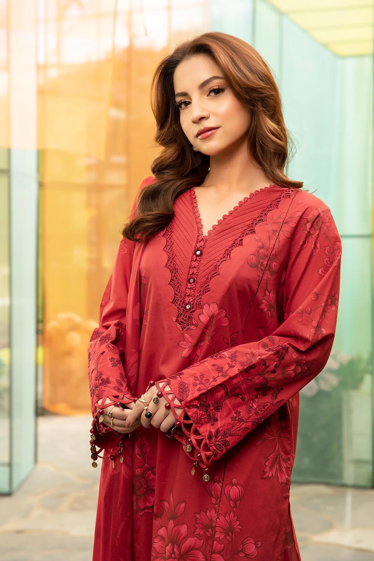 MARIA. B. 3 Pc Unstitched Embroidered Lawn Suit | MB-CUS25-706A