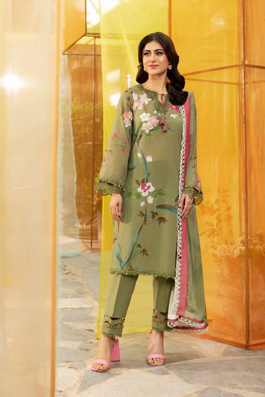 MARIA. B. 3 Pc Unstitched Embroidered Lawn Suit | MB-CUS25-77A
