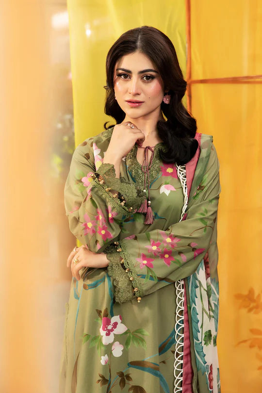 MARIA. B. 3 Pc Unstitched Embroidered Lawn Suit | MB-CUS25-77A