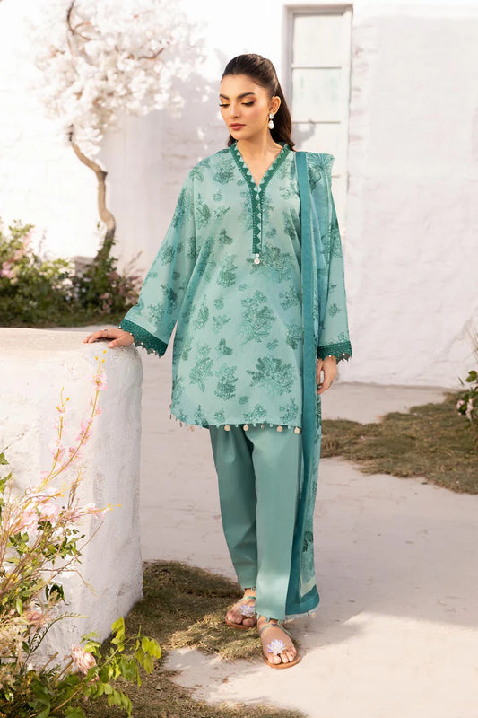 MARIA. B. 3 Pc Unstitched Embroidered Lawn Suit | MB-CUS25-708B