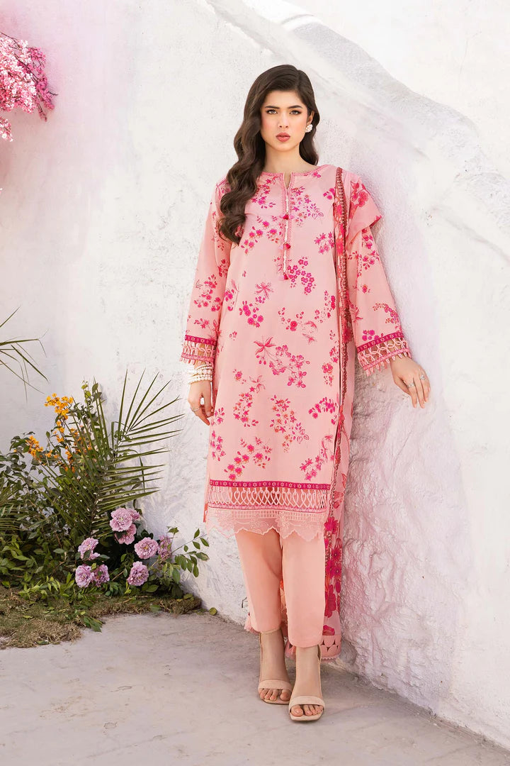MARIA. B. 3 Pc Unstitched Embroidered Lawn Suit | MB-CUS25-709A