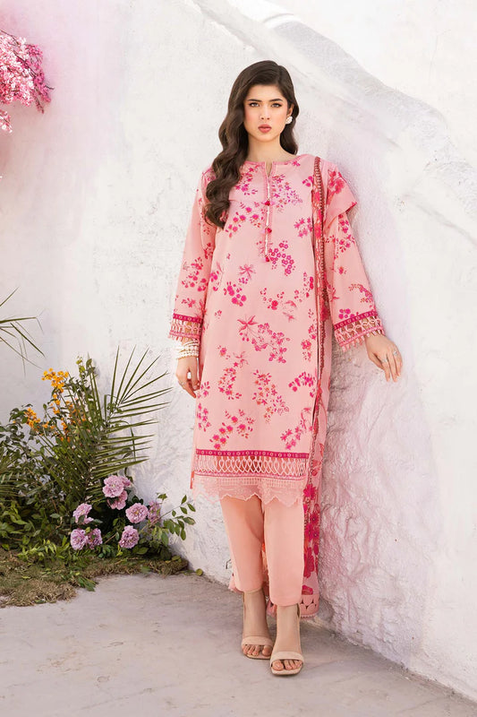 MARIA. B. 3 Pc Unstitched Embroidered Lawn Suit | MB-CUS25-709A