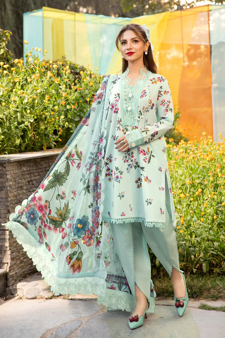 MARIA. B. 3 Pc Unstitched Embroidered Lawn Suit | MB-CUS25-709B