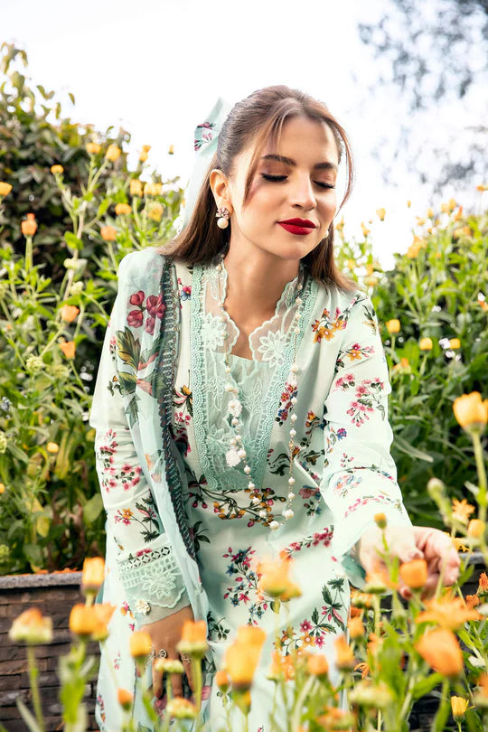 MARIA. B. 3 Pc Unstitched Embroidered Lawn Suit | MB-CUS25-709B
