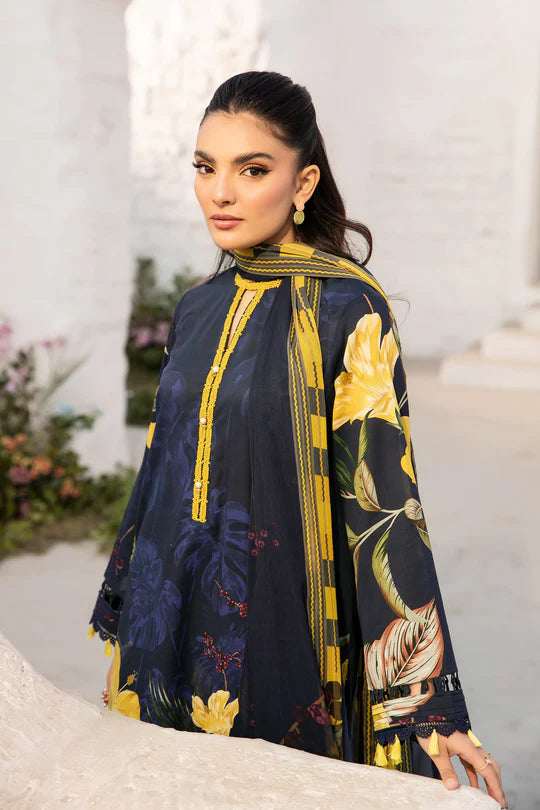MARIA. B. 3 Pc Unstitched Embroidered Lawn Suit | MB-CUS25-710B