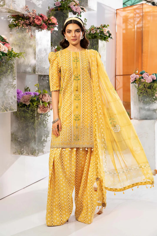 MARIA. B. 3 Pc Unstitched Embroidered Lawn Suit | MB-CUS25-711A