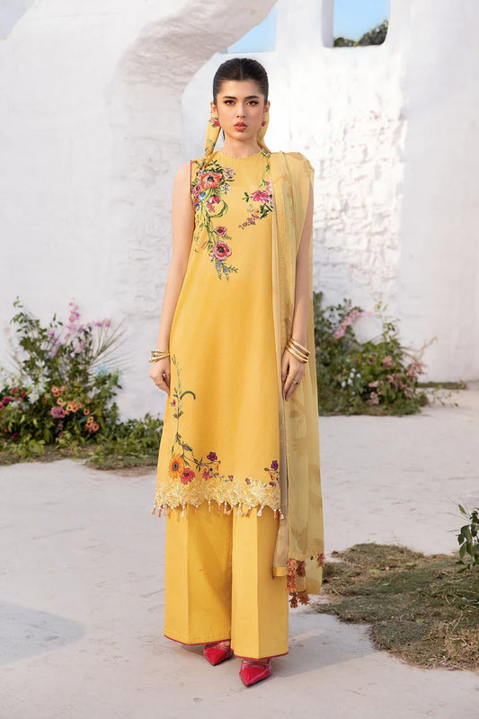 MARIA. B. 3 Pc Unstitched Embroidered Lawn Suit | MB-CUS25-712A