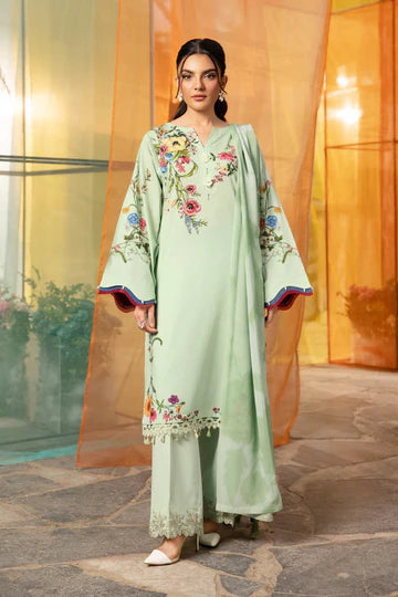 MARIA. B. 3 Pc Unstitched Embroidered Lawn Suit | MB-CUS25-712B