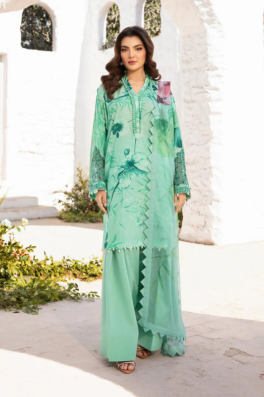 MARIA. B. 3 Pc Unstitched Embroidered Lawn Suit | MB-CUS25-713A