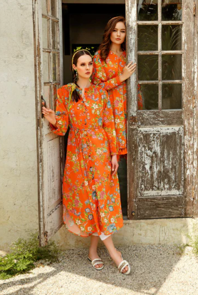 MARIA. B. MBASIC Unstitched fabric | Orange MB-US23-101-A