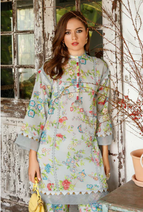 MARIA. B. MBASIC Unstitched fabric | Grey MB-US23-101-B