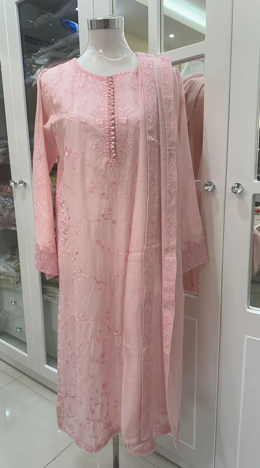 AGHA NOOR 2 PIECE - EMBROIDERED JAQUARD LAWN SUIT S108517