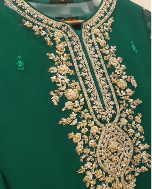 AGHA NOOR 3 PIECE - EMBROIDERED CHIFFON SUIT S108613