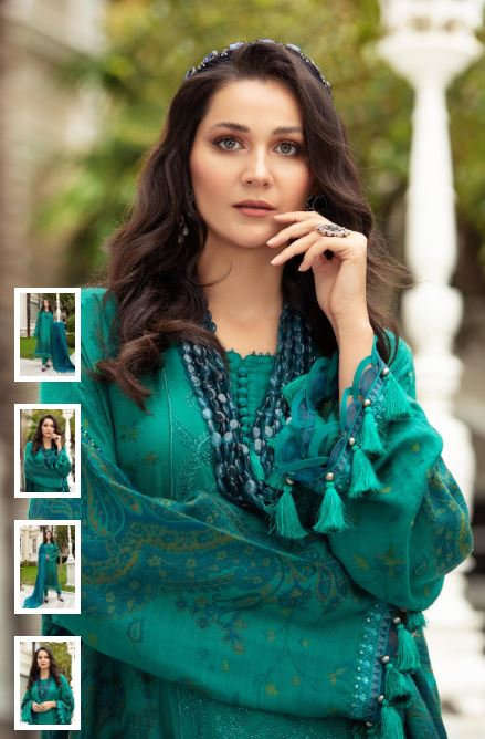MARIA. B. Unstitched Linen DL-901-Sea Green