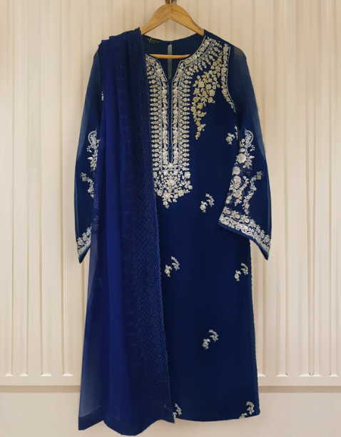 AGHA NOOR TWO PIECE PURE CHIFFON HEAVILY EMBROIDERED S104641